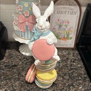 Easter Bunny Macaron Stack Figurine